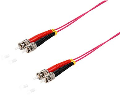 Kabelbude.eu LWL Glasfaser Duplex Patchkabel ST/ST OM4 50/125µm 10,00m