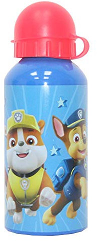 Paw Patrol Aluminium Water Bottle 400ml – Team Blue & Red Kids Sports Bottle with Secure Cap – Lightweight & Durable for School, Travel & Outdoor Activities