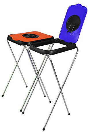 BigDean 2X Müllsackständer SwingFix ORANGE BLAU 120L Blauer Gelber Sack Einer Mülleimer Müllbeutelständer Müllsackhalter 120L