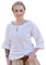 Battle-Merchant Mittelalter Bluse Birga | LARP Bluse aus Baumwolle mit 3/4 Arm | Mittelalter Kleidung für Damen (Weiß/XL)