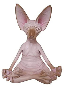 Skulptur Katze Dekor Harz Meditating Thinking Cat Statue Cat Buddha Meditation Cat Statue Garden Outdoor Sculpture Decor Yoga Ornamente Zen Katze Entspannte Posen Zuhause Wohnzimmer Sammlung Handwerk