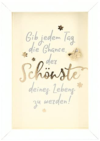 Depesche 11625-018 - Bilderrahmen mit Kompliment, kleiner Deko-Rahmen mit hübschem Spruch, ca. 8,4 x 5,8 x 1,9 cm, ideal als Geschenk oder kleine Aufmerksamkeit