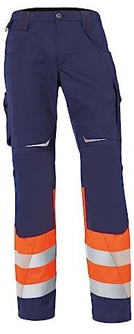KÜBLER Workwear | KÜBLER REFLECTIQ Arbeitshose Klasse 1 | warnorange/dunkelblau | Größe 31K