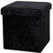 La Maison Large Ottoman Foldaway Storage Blanket Toy Box Bench Crushed Velvet Pouffe Footstool Ottoman (Charcoal, 38cm x 38cm)