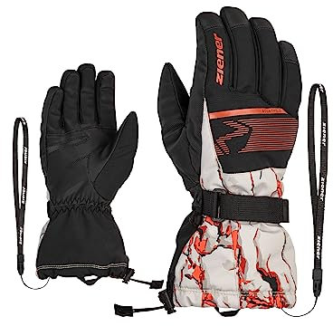 Ziener Herren Gentian Ski-Handschuhe/Wintersport | wasserdicht, Lange Stulpe, Cliff Print, 10