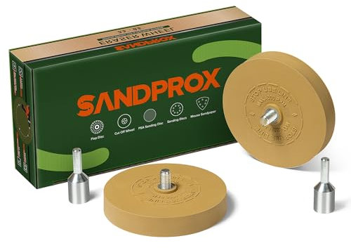 SANDPROX 2 Pack Rubber Eraser Wheel Glue Removal Wheel Drill with Adapter for Remove Car Decals Vinyl Tape