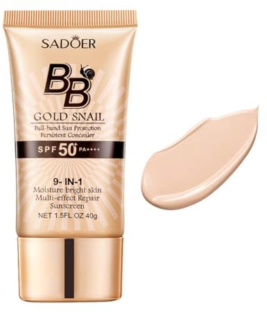 BB Cream Getönte Tagescreme, Sonnenschutz Flüssige Concealer Sonnenschutz Primer Basis Make-Up, Foundation mit SPF 50 Sogar Hautton Make-Up Basis BB für Einen NatüRlich Wirkenden Teint