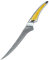 SANMUZUO Coltello per Filettare da 18CM, coltello da cucina giapponese in acciaio damasco VG-10, coltello da disosso ultra affilato con impugnatura a codolo intero in resina Giallo, serie LA-S9
