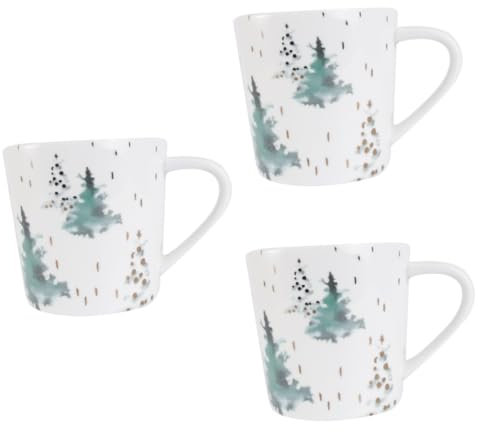 OUNONA 3 Piezas taza de navidad coffee cup coffee mug vaso de cafe de vacaciones tazas cacao tazas taza de Tazas de cafe taza de desayuno taza de cerámica de navidad
