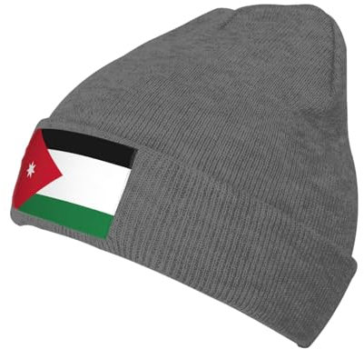 Strickmützen mit jordanischer Flagge, Unisex, Vintage-Mütze, für Herren und Damen, Mütze, Zubehör, Beanies für Erwachsene, Deep Heather, Einheitsgröße
