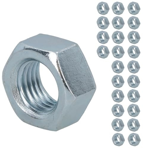16mm M16 x 2.0mm High Tensile Tow Bar Ball Bolt Zinc Plated Steel Nut 25 Pack