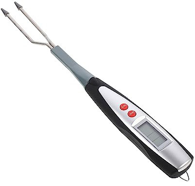 Alipis Bbq Fork Temperature Display - Digital Cooking Thermometer for Perfect Grilling Stainless Steel with Long Handle Food Temperature Indicator for Meat and Fish