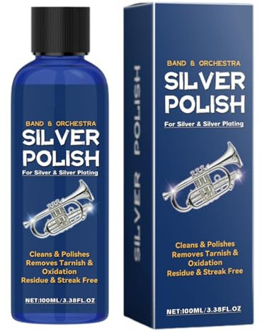 Silberpolitur für Besteck, Mehrzweck-Trompeten-Politur, Silberschmuck-Politur, effektiver Silber-Reiniger für Silberschmuck-Instrumente