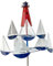 Kopinma Art Wind Sculpture Spinner, Lighthouse Sailboat Windmills, Nautical Wind Sculpture Decor for Yard Garden Outdoor, Metal Wind Spinner Windmill Stakes for Yard Lawn