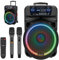 Colonne Kruger&Matz Colonne enceinte active (avec 2 microphones sans fil UHF, SD, Bluetooth, FM, USB, LED) 60 Watt