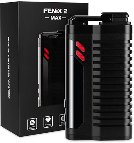 FENiX 2 MAX Vaporizer mit Konvektion für Kräuter & Extrakte *Schwarz* | Titankammer | 4800-mAh-Akku | hohe Dampfqualität | 160 bis 221 °C | OLED-Display | kurze Aufheizzeit | USB-C