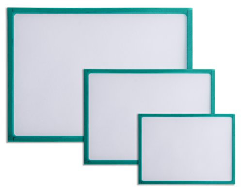 Karteo® Magnethülle ohne Boden grün | Magnetrahmen A5 Format | Informationsrahmen | Beschriftungsschild | magnetischer Rahmen | Türschild auswechselbar