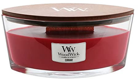 WoodWick Johannisbeere Dekorative Duftkerze im ovalformigem Glasgefäß 453.6 g, Currant, 11.5 x 18.9 x 8.8 cm