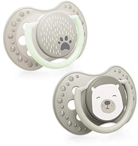 LOVI Dynamischer Schnuller 6-18 Monate, Silikon, BPA-frei, Buddy Bear Kollektion, 2 Stück
