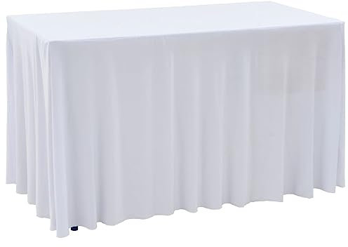 vidaXL 2X Stretch Tischhusse 120x60,5x74cm Weiß Stretchhusse Tischdecke Husse