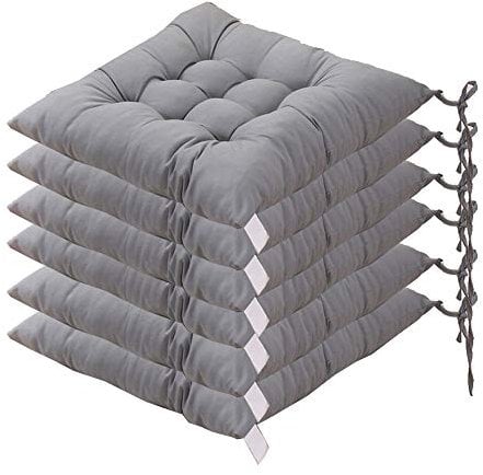 AGDLLYD 6 Coussins de Chaises Carrés 40x40 Coussins de Siège Décoration Maison Coussin Mat Matelassée,Confortable et coloré - Idéal pour intérieur et extérieur (Gris008)
