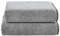 DONE Deluxe Prime 2-tlgs Frottierset 1x Handtuch 1x Duschtuch Zwirnfrotier Weich Hautfreundlich 100% Baumwolle Silber 550gr/m²