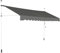 COSTWAY Store Banne Manuel Rétractable de 3,95 x 1,25M avec Manivelle Hauteur Réglable 200-300CM, Auvent de Terrasse en Aluminium Tissu Oxford Imperméable Anti UV, pour Blacon et Porte (Gris)