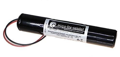 Ersatz - Akku Notbeleuchtung - Fluchtweg - Notausgang - Notlicht - Notstrom 3,6V 4000mAh 185mm Ø33mm Hochtemperaturfähig Silikon Kupferlitze
