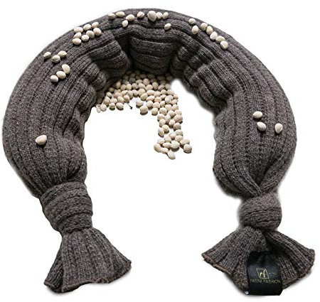 PASINI FASHION - Cuscino termico lavabile in Lana e Cashmere con noccioli di ciliegia, naturalmente morbido e riscaldante, ottimo contro la cervicale (color visone)