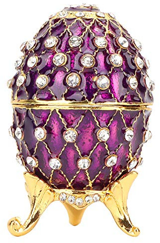 Pssopp Emaillierte Osterei Schmuck Eier Ei Diamant Osterei handgemalte emaillierte Ei Schmuckschatulle für Ring Halskette Schmuckschachtel Dekoration