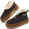 KuaiLu Zapatillas Casa Bota Hombre Invierno Fieltro Cerradas Babuchas Caballero Caliente Peluche Lana Divertidas Pantuflas Botines Comoda Ortopedicas Microondas Slippers Antideslizante Suela Marrón 48