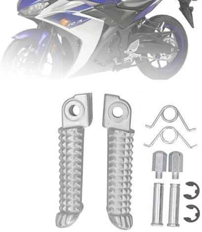 BigKing Pédale de Moto, Repose-pieds avant en aluminium compatibles avec Yamaha R1 R6 MT09 MT07 R3 R15 R25 FZ1 FZ6 YZF600 YZF1000