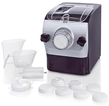 Weltbild Elektrische Nudelmaschine mit 8 Aufsätze + Ravioli Ausstecher | Nudelmaschine elektrische & automatische Zubereitung von Spaghetti Penne uvm. mithilfe Pasta Maker Aufsätze + Ravioli Former