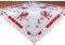 Weihnachtsmann in Winterlandschaft Stickerei Tischdecke 110 x 110 cm Polyester, rot-weiß