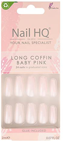 Nail HQ Long Coffin Baby Pink Nails