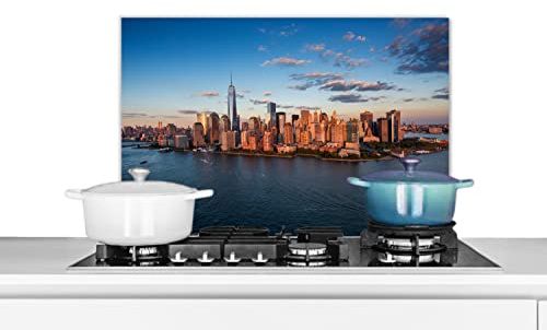 Credence New York - Skyline - Bateau Fond de hotte 60x40 cm Credence aluminium Plaque inox de cuisine