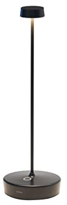 Zafferano, Swap Pro Lampe, Wiederaufladbare und Kabellose Tischlampe mit Touch Control, Geeignet für den Innen- und Außenbereich, Dimmer, 2700 K, Höhe 32,5 cm, Farbe Schwarz