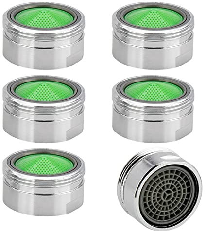 M24 Strahlregler Mischdüse Luftsprudler, 6-teiliges Set Wasserhahn Bubbler, Mischpatrone Armaturensieb, Honeycomb perlator verchromt - Außengewinde