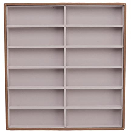 Zerodis Organisateur de Lunettes de, Plateau de PréSentation de Lunettes en Bois Massif PU LéGer éTui de Rangement éLéGant pour Hommes Femmes Salon Professionnel Usage Domestique (12 grilles)