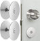 2 Set Door Hole Cover Plate 2-5/8 Diameter Door Hole Filler Plate Stainless Steel Door Knob Plate, Increase Home Security on Entry Doors, Silver