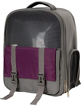 Galatée Katzen-Rucksack, Hunderucksack Mit Belüftetem Design, Tragbare Transporttasche Aus Atmungsaktivem Mesh, Von Fluggesellschaften Zugelassener Haustier-Rucksack Für Reisen Und Wandern(Dunkelgrau)