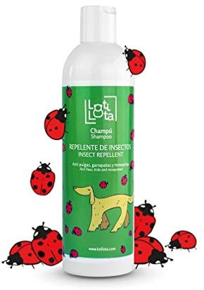LOTI LOTA Champú Perros Repelente de Insectos 500 ml - CITRONELA Repelente Natural - pH Adaptado - Apto Uso frecuente - Todas Las Razas y Apto para Todas Las Edades