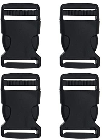 4Pcs Fibbie a Scatto Doppie, 25mm, Fibbia Clip da Cintura da Scegliere, Fibbia a Clip per Zaino, Fibbia Plastica con Chiusura a Scatto per Zaino