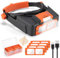 Headband Magnifier with Light, Rechargeable Magnifying Glasses for Close Work, 1.5X - 3.5X Magnify Headset with 4 Lenses, Jewelers Magnifying Glass Loupe Visor for Reading,Crafts, Hobby