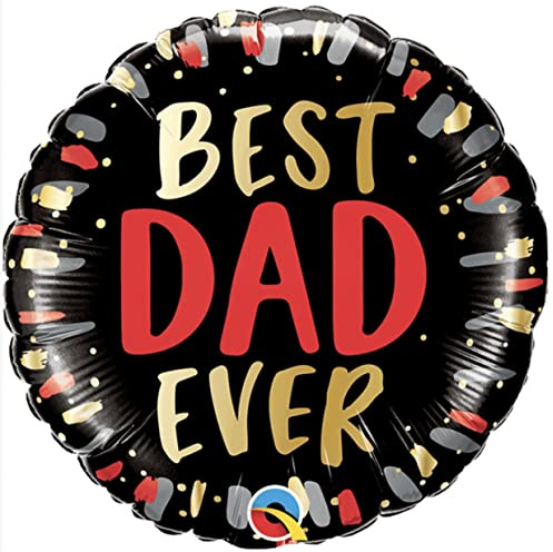 Folienballon Happy Fathers Day Best Dad Ever, unaufgepumpt, 45,7 cm