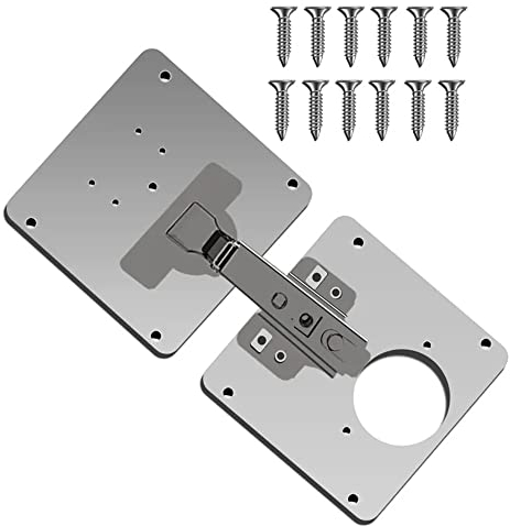 Lot de 4 pinces de réparation de charnières, charnière latérale plaque de réparation pièce en acier inoxydable Fixation plate Brace Pinces avec trous,plaque de réparation avec vis