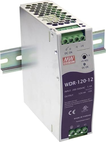 Mean Well WDR-120-24 24V 5A 120W DIN-Schienennetzteil WDR-120, 1 Ausgang, Industriestandard WDR-120
