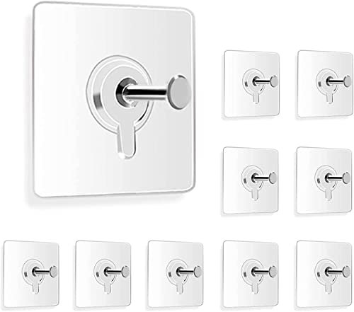 Zulaxy Photo Frame Hooks Without Drilling, 10 Pack Self Adhesive Hooks Heavy Duty Nail Free for Hanging Photo Frame, Wall Clock, Kitchen Accessories