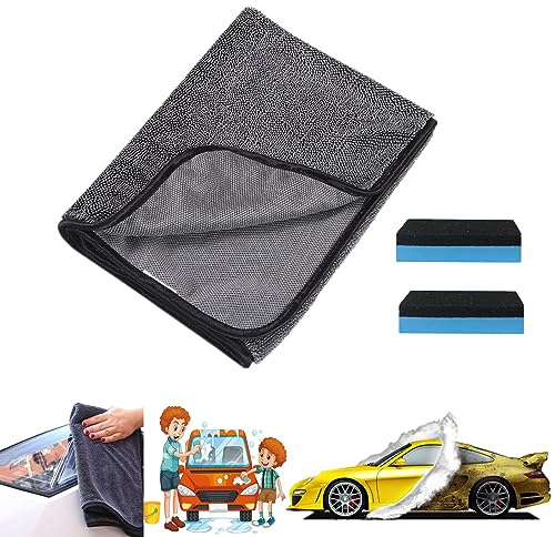 Donubiiu Twist Pile Microfiber Cloth, Twist Pile Microfiber Drying Towel, Twist Pile Microfiber Cloth for Car, Ultra Absorbent Reusable Microfiber Towel for Car, Kitchen, Bethroom (40 * 60cm)