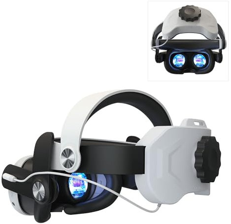 Sangle de Tête Compatible avec Meta Quest 3,Accessoires VR Sangle de tête réglable avec Batterie 6000mAh,Confort amélioré et réduit Le Stress du Visage,Accessoires pour Quest 3